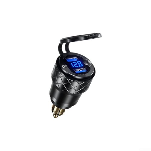 Caricabatterie per moto 18 usb ricarica rapida adattatore in metallo compatibile con moto da 12 V e 24 V materiale alluminio aeronautico luce blu
