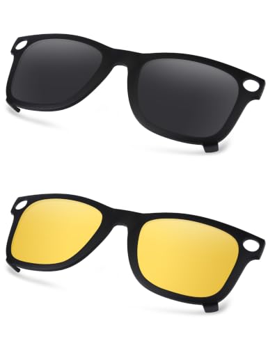 AOZAN �}�b�g�u���b�N�t���[�� �Ό��N���b�v�I���T���O���X Ray-Ban Meta Wayfarer RW4008 53mm �Ή� �j�����p - �I�j�L�X�u���b�N & HI-DEF �C�G���[