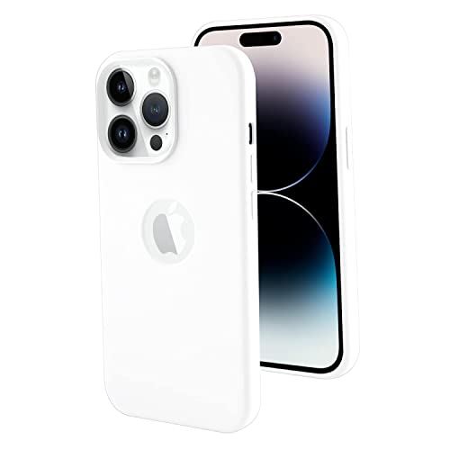 Image of VONZEE Liquid Silicone Soft Back Cover for iPhone 13 Pro Max Case, Shockproof Slim Camera & Full Body Protection Non Yellowing Cover with Microfiber Lining & Logo Cut (6.7 Inch) - White