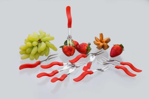 Image of 10-Piece Stainless Steel Fruit Fork Set, Heavy Duty, Rust-Resistant, Dishwasher Safe Dessert Forks, Perfect for Fruits, Cheese, Appetizers, Wedding, Party, Picnics, Daily Use (Multicolour)