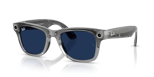 Image of Meta Ray-Ban (Gen 2), Wayfarer, Shiny Transparent Grey | Smart AI Glasses for Men, Women - 3K Ultra HD - 12 MP Camera, Audio, Video Recording - Transitions Sapphire Lenses - Sunglasses