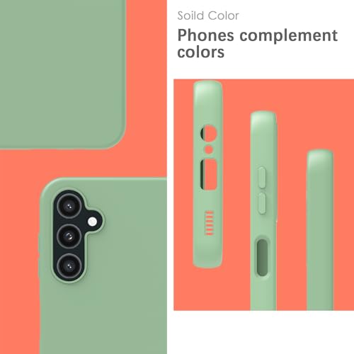 Image of YATWIN Silicone Back Case for Samsung Galaxy A35, Soft-Touch Phone Back Cover for Samsung Galaxy A35 - Mint Green