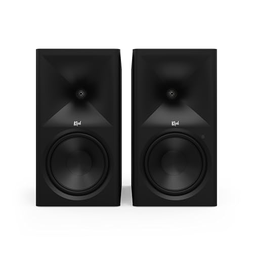 Image of Klipsch The Nines II Dolby Atmos 8 inch Powered Speakers Ebony (Pair)