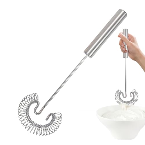 Fouet à œufs – Mélangeur sauce et sauce en acier inoxydable, mélangeur à mousseur œufs ressort, fouet en plat de qualité cuisine, petit f́ouet pour...