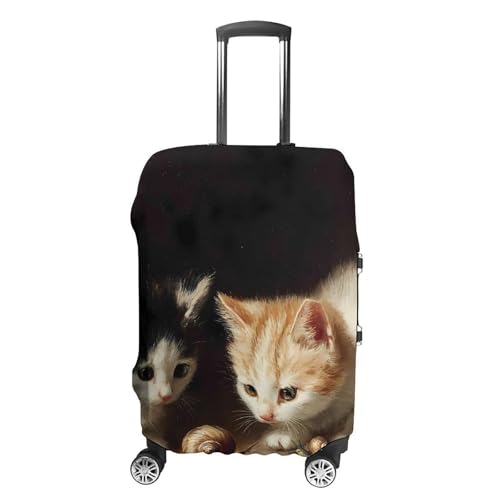 Cute Kittens Cats with Snails Luggage Covers Washable Travel Suitcase Cover Elastic Baggage Protector