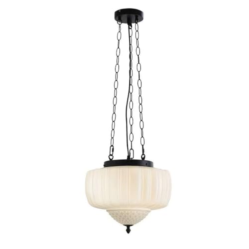 Luminaire suspendu de plafond style ferme en verre laiteux haut de gamme