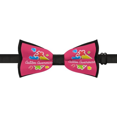 GoasNei Autistic Autism Awareness Day Month 2023 Bow Tie for Men Adjustable Necktie Funny Tie Neck Ties for Weddings Party