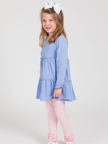 Image of RuffleButts Baby /Toddler Girls Long Sleeve High Low Flowy Ruffle Tunic Top