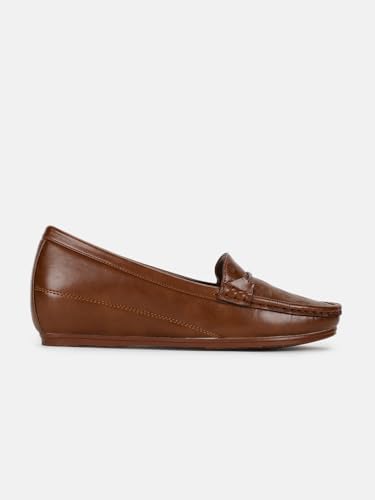 Image of Marc Loire Women Comfortable Textured Wedge Loafer Shoes Casual & Formal Footwear