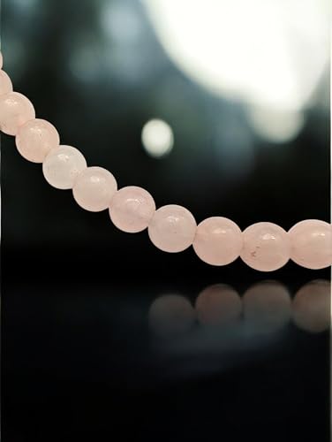 Bracelet en quartz rose sur fil nylon extensible de 52mm