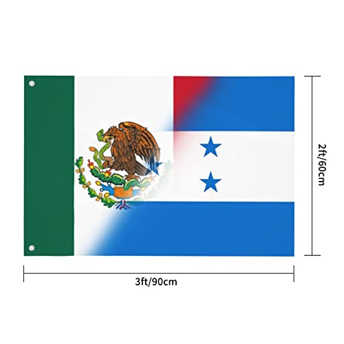 Half Mexico Half Honduras Flag Flag Personalized Square Decorative Flag 2X3Ft Garden Flags Outdoor Decorative Flags Home Lawn Decoration Flag #TOP2