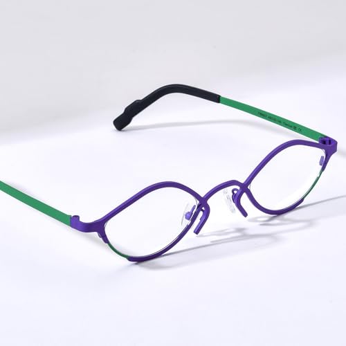Image of FONEX Colorful Pure Titanium Glasses Frame Women Retro Round Eyeglasses