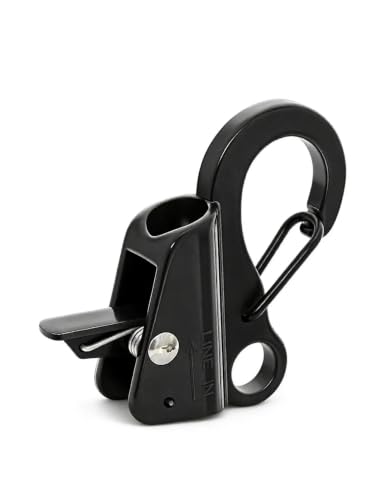 ChayWillow 5/8" 304 Stainless Steel Sliding Snap Hook for Boat Fender | Black Electrophoresis, Cam Lock Mechanism, Spring-Loaded Carabiner, Corrosion-Resistant, Marine Rope Securing - image 1