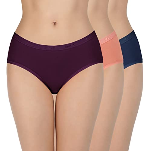 Image of Amante Solid Cotton Low Rise Hipster Panty Pack(Pack of 3)