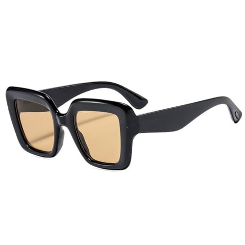 Lunettes de soleil marron clair rétro punk aux finitions rivets