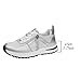 ZDLJLY Womens Platform Retro Sneakers Classic Trainers Fashion Footwear Tennis Running Chunky Lace-up Stylish Walking Shoes Silver