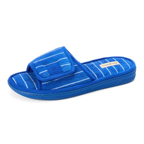 Image of Dearfoams Men's Adjustable Indoor /Outdoor Memory Foam Machine Washable Summer Slide Slipper