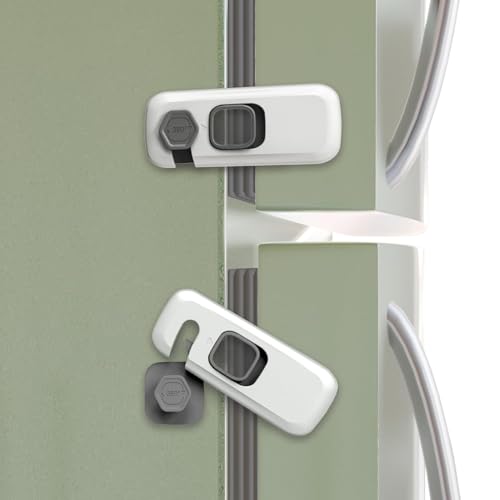 Kindersicherung für Schrank & Schublade (5er Set) – Ohne Bohren, Extra Starker Kleber, Rückstandslos Entfernbar – Schrankschloss für Baby & Kleinkind, auch für Kühlschrank