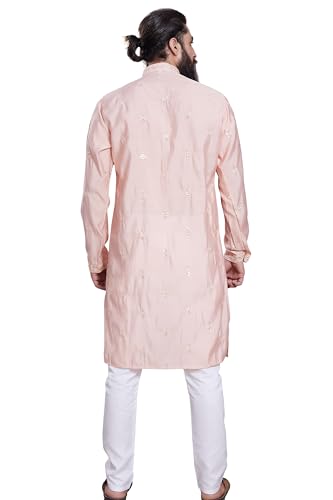 Image of DIVISIVE Men's Embroidered Cotton Silk Blend Only Slim Fit Kurta