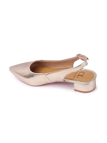 Image of Carlton London Women's Textured Pointed Toe Block Heel Pumps