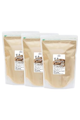 自然健康社 玄米プロテイン 1kg×3個 ブラウンライス たんぱく 無添加 パウダー 粉末