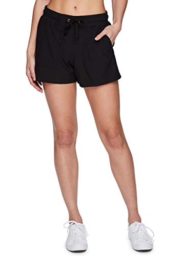 RBX Active Women's Relaxed Fit Breathable Ventilated Stretch Woven Athletic Walking Short with Pockets S20 Black L