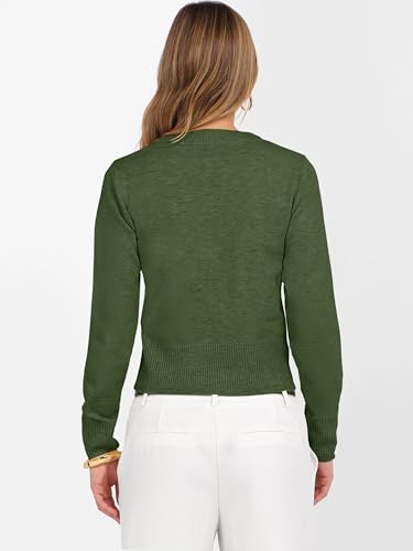 Image of ANRABESS Women's Long Sleeve Sweaters Cropped Crew Neck | Business Casual Tops,Light Weight Comfy Knit,Pullover ShortSweater,Basic Classic,Fall Fashion Winter Layer Clothes