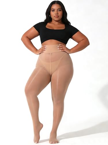 Image of VEBZIN Tights for Women Black Sheer 30D Tights High Waisted Stockings Pantyhose