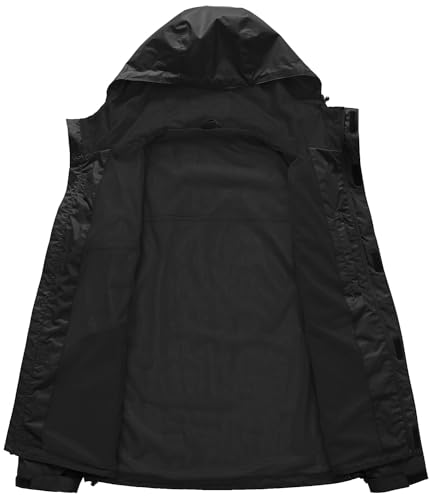 TBMPOY Men's Lightweight Rain Jackets Waterproof Raincoat with Hood Running Cycling Hiking Outdoor Windbreaker3