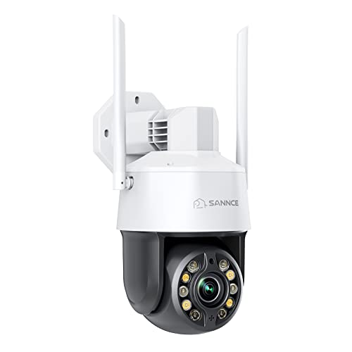 SANNCE 5MP PTZ WLAN Überwachungskamera Außen, 20X Optischer Zoom IP Kamera, 355°/90° schwenkbar mit Automatische Verfolgung, Farbnachtsicht, Personenerkennung,Zwei-Wege-Audio,IP66 Wetterfest Cover
