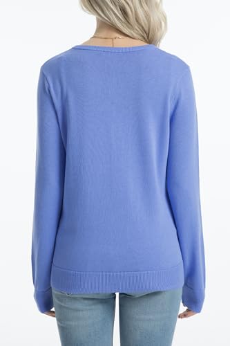 Image of QUALFORT Women's 100% Cotton Lightweight Cardigans Long Sleeve Knitted Button Down Sweater