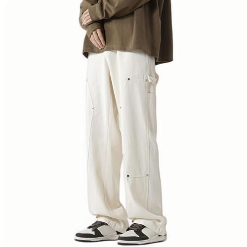 Sweatpants for Men Fashion Y2k Straight Leg Athletic Pant Teen Boy Loose High Street Open Bottom Sweatpant Lounge Pant