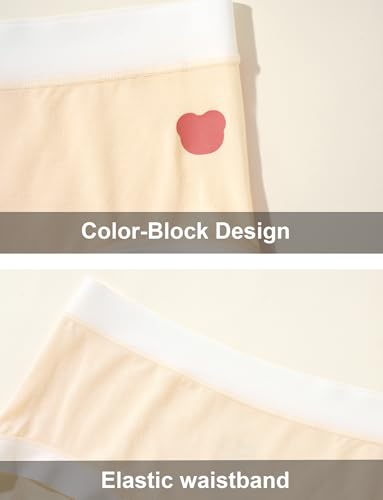 SEAUR Teen Girls Seamless Briefs Mid Waist Soft Knickers Color Blocked Underwear 4 Pack 9-16 Years4