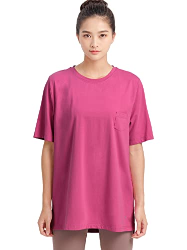 ルーパ(loopa) エッセンシャル Tシャツ 半袖 レディース ヨガウェア トップス ジムウェア スポーツTシャツ スーパーストレッチ 速乾 接触冷感 / マゼンタピンク Lサイズ