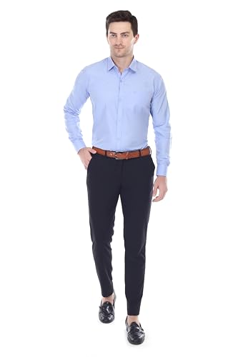 Image of Men's Solid Cotton Blend Formal Shirt with Pocket | Plain Design with Spread Collar & Full Sleeves - Regular Fit (Pack of 2)
