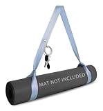 Yoga Mat Strap with Carabiner Clip, Adjustable Carrier for Yoga Mats, Sky Blue [MAT NOT Included]