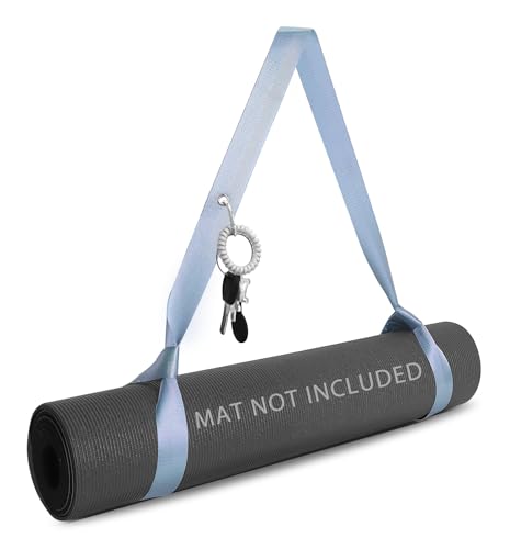 Yoga Mat Strap with Carabiner Clip, Adjustable Carrier for Yoga