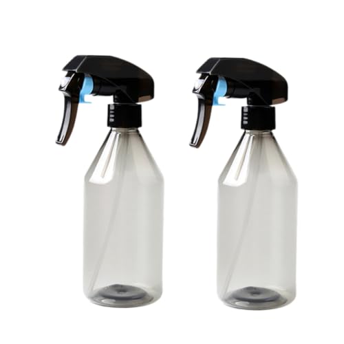 MOTHNUR 2 pezzi Bottiglie Spray Plastica Trasparente Nera per Parrucchieri Riutilizzabili e Antigoccia per Acqua Piante e Styling Capelli Colore Casuale Colore Casuale