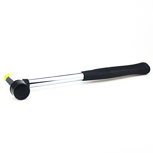 Ogrmar 25MM Dual Head Plastic and Rubber Hammer Metal Mallet for Jewelers (Black)
