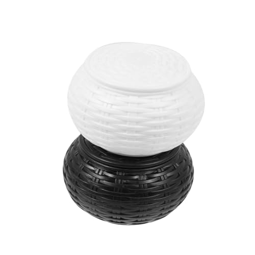 DECHOUS 1 Pair Chess Box Small Go Chess Go Game Supplies Portable Chess Storage Case Chess Stones Holders Reversible Go Game Cases Beginner Chess Jars Plastic White