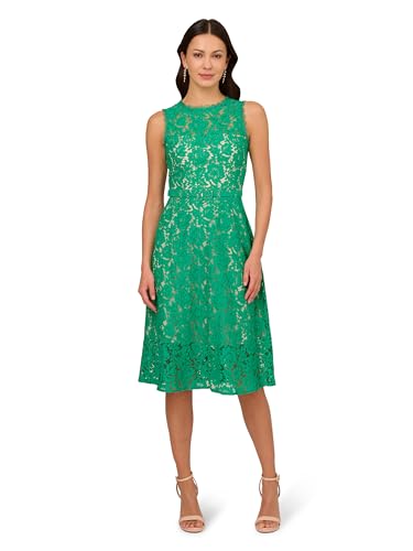 Adrianna Papell Women's Bead Chiffon Halter Dress, Botanic Green, 20