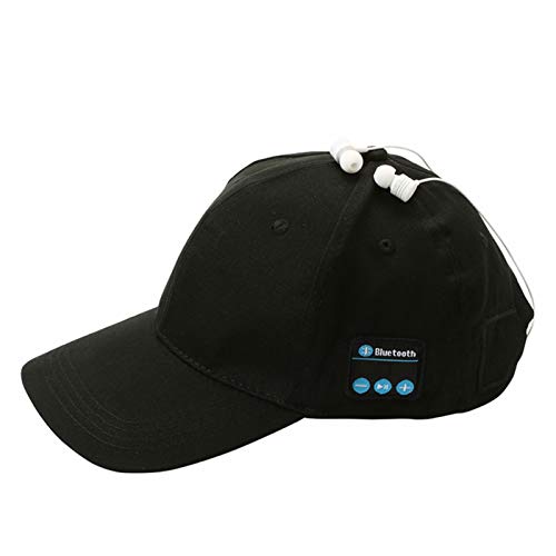 Casquette De Baseball Bluetooth Sport Baseball Microphone Casquette sans Fil Lavable Casque Stéréo Casque De Musique en Plein Air pour Les Meilleurs Cadeaux pour Hommes Et Femmes,Noir
