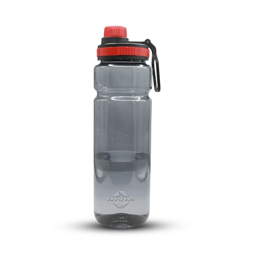 Image of Nivia Warrior Wade Water Bottle, BPA Free, Leak Proof, Easy Grip, Easy-to-Clean, Odour-Free Bottle, for Sports & Travel, Durable & Reusable - 800ML, Red