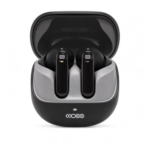 MOSS Echo Whisper TWS, 60H Battery,ANC, Quad Mic ENC, 10mm Drivers, Bluetooth v6, Dual Pairing, Low Latency, Dual EQ, Touch Control, IPX5 Water Resist