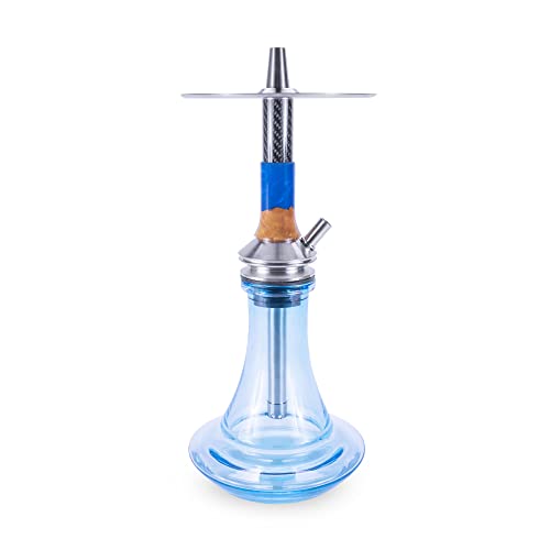 VYRO Penta Edelstahl Shisha Wasserpfeife Carbon Blue Aqua mit Blow Off