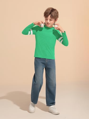 Image of Haloumoning Boys Long Sleeve Shirts Kids Crewneck T Shirts Casual Striped Tops Tees 5-14 Years
