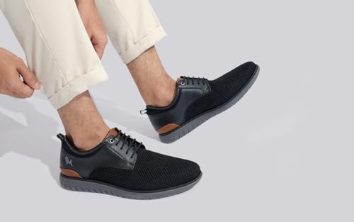 Image of Neeman's The Derbies for Men | Knit Base and Faux Leather Derby Sneakers | Comfortable and Breathable Mesh