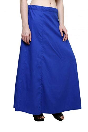 Ridhi and SidhiWomen's Cotton Plain Saree Petticoats.(Royal Blue,40W x 38L)