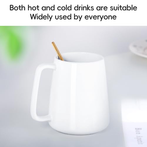 Smilatte 24 OZ Large Coffee Mug, 720ml Ceramic Boss Tea Cup with Big Handle for Dad Men Women, Unique Style for Any Kitchen, White - Image 2