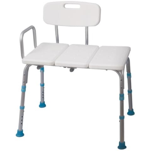 Aquasense Adjustable Bath and Shower Transfer Bench with Reversible Backrest Cover